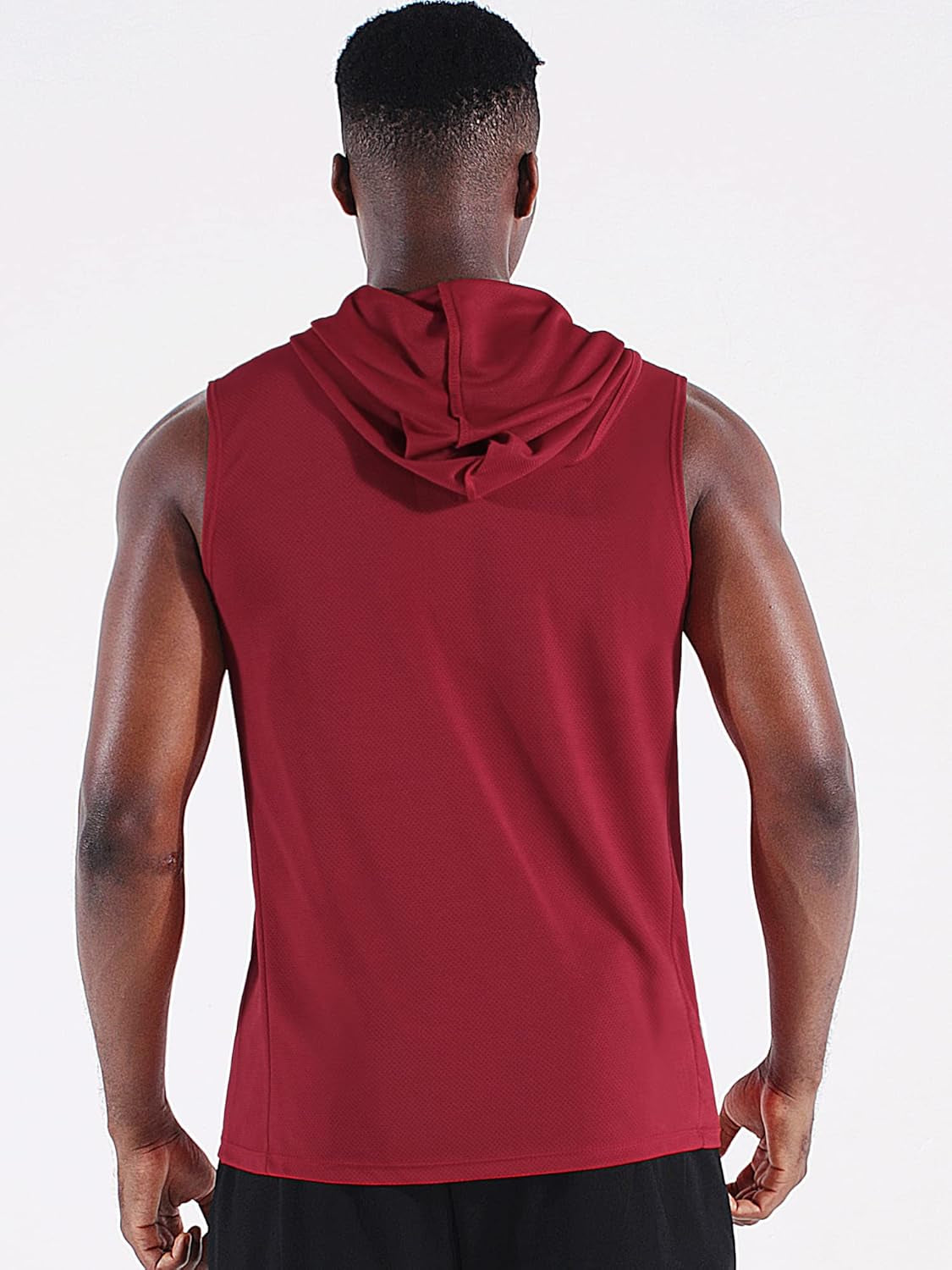 Men'S Running Tank Tops 3 Pack Sleeveless Workout Athletic Shirts with Hoods